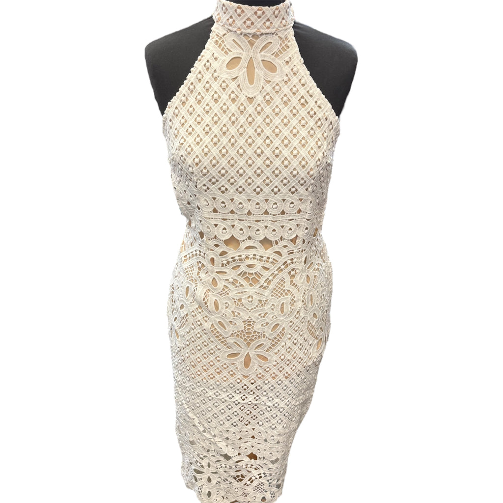 I Saw It First halter neck open back lace occasion dress