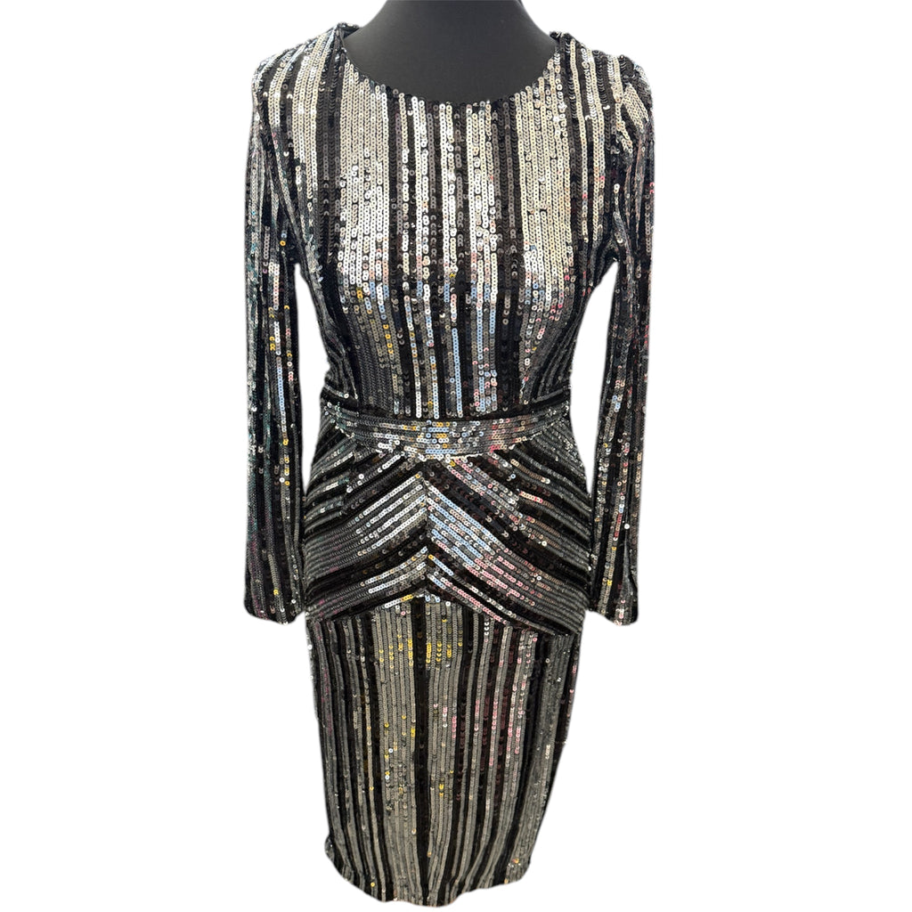 Boohoo long sleeved sequin dress