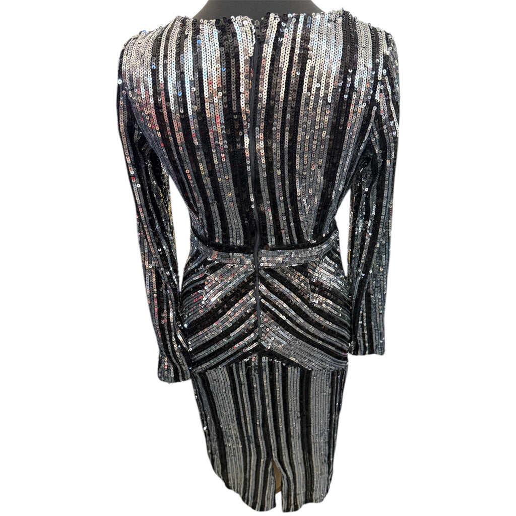 Boohoo long sleeved sequin dress