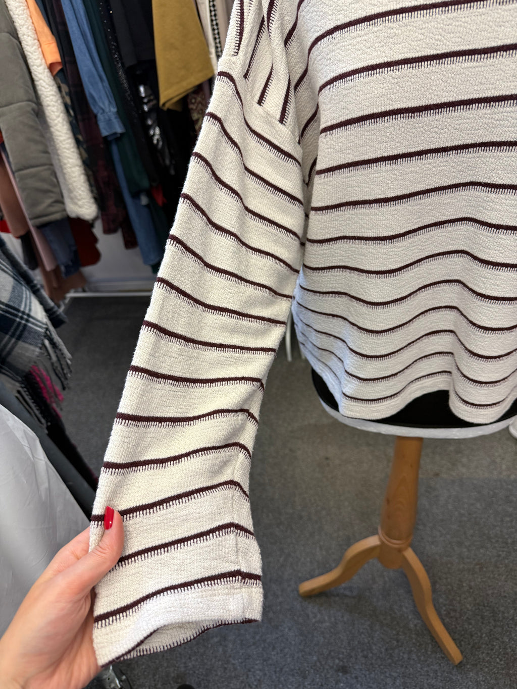 M&S stripe boxy round neck lightweight jumper