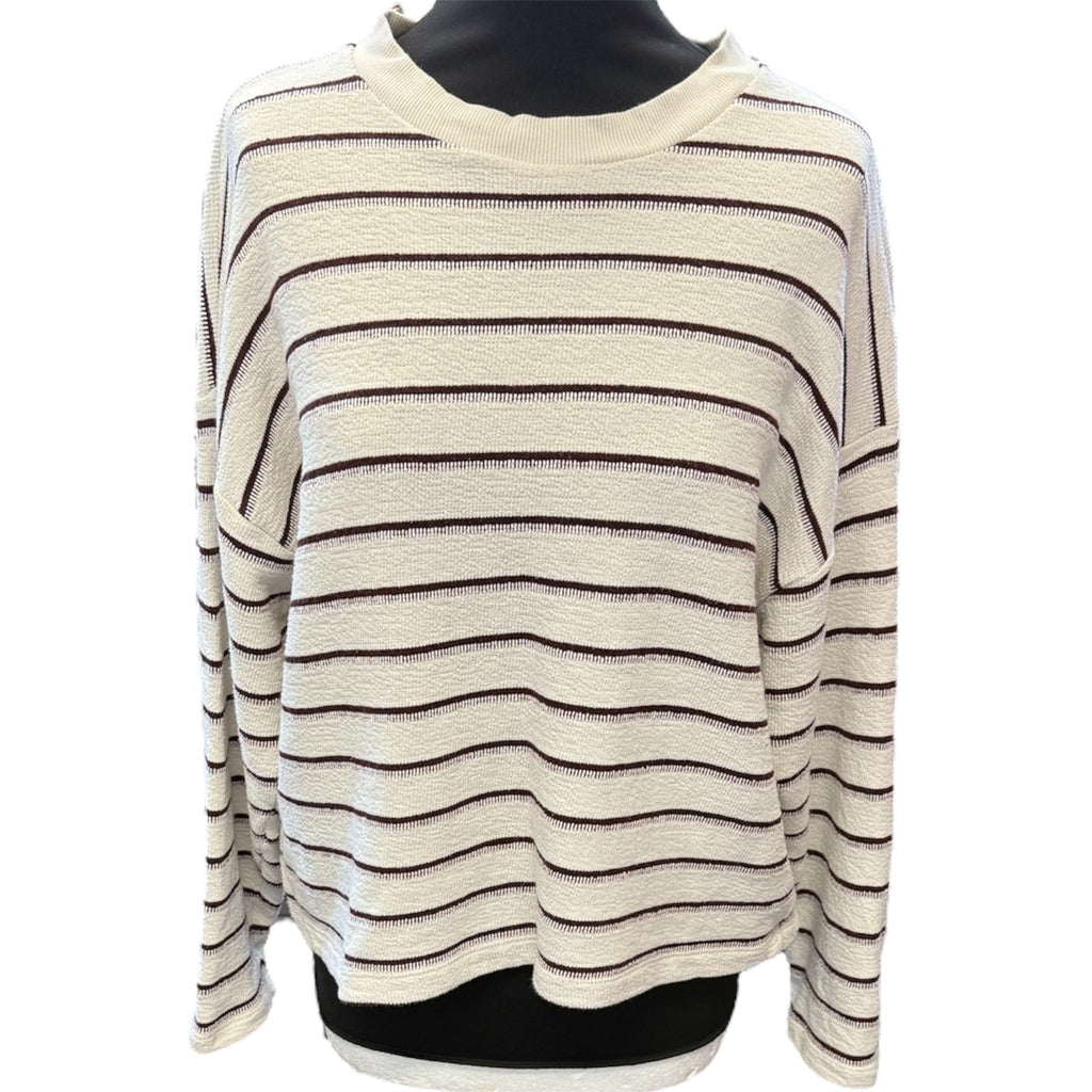 M&S stripe boxy round neck lightweight jumper