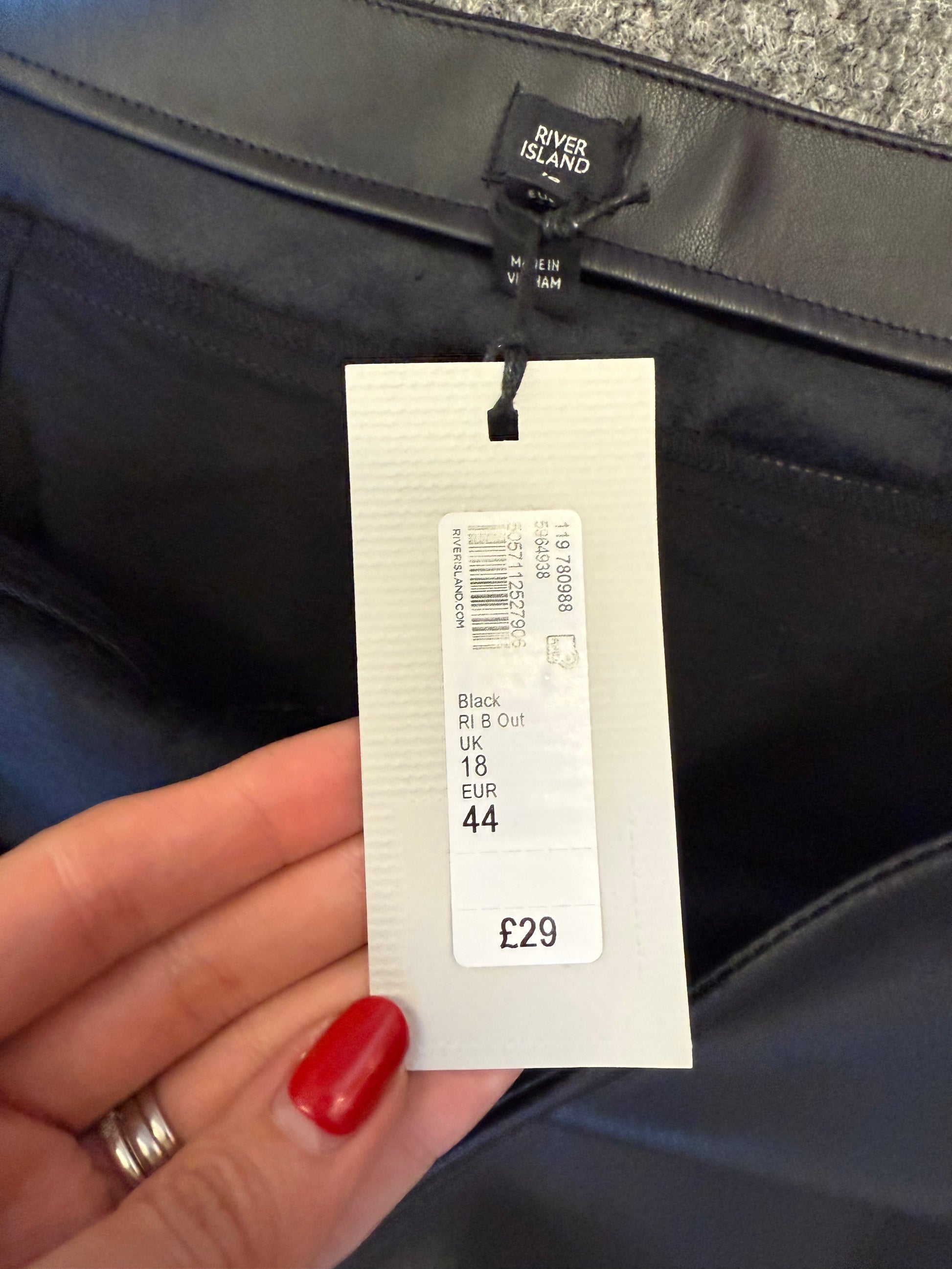 River Island pleather front midi skirt (brand new)