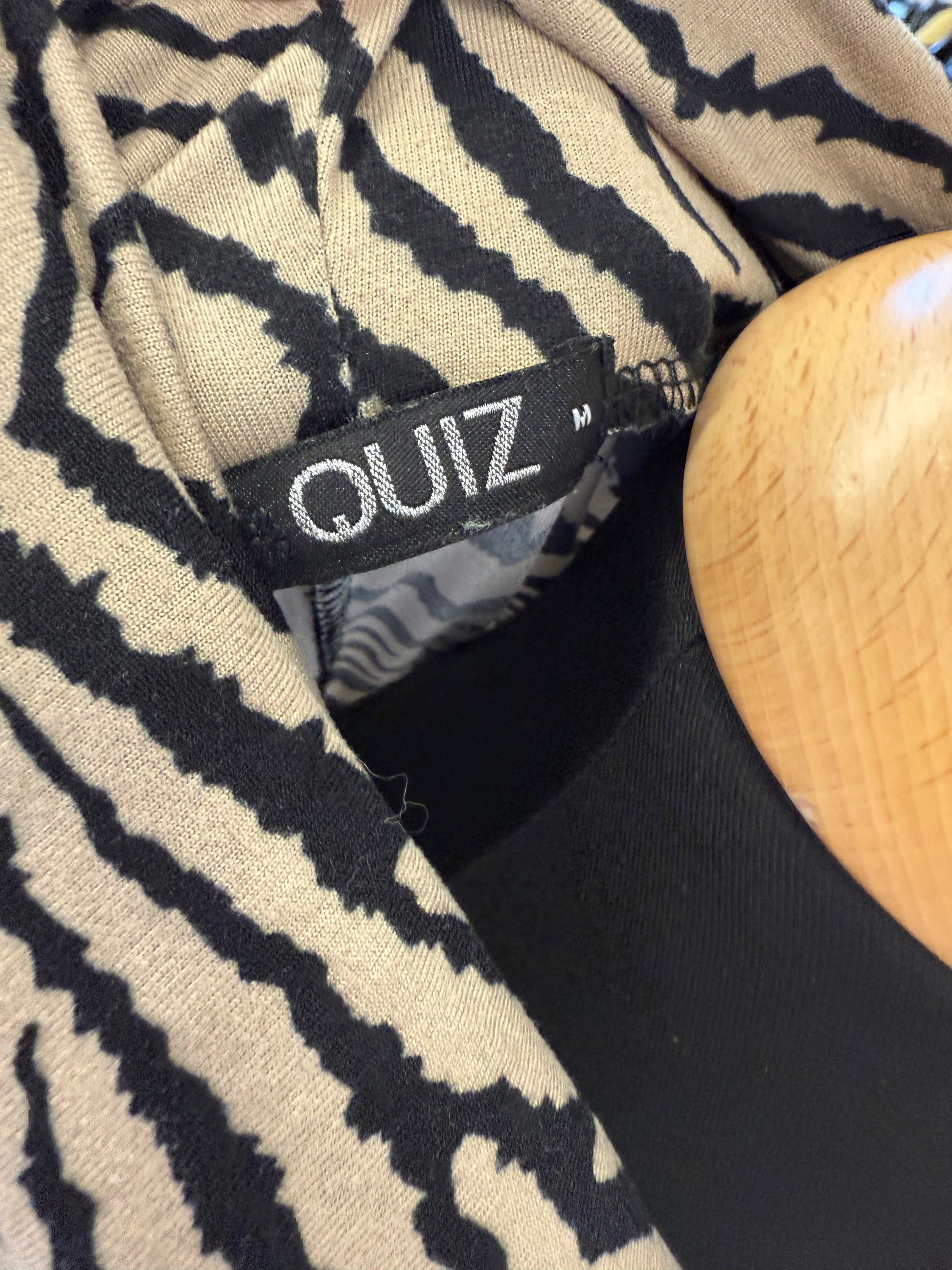 Quiz animal print long sleeve roll neck oversize top