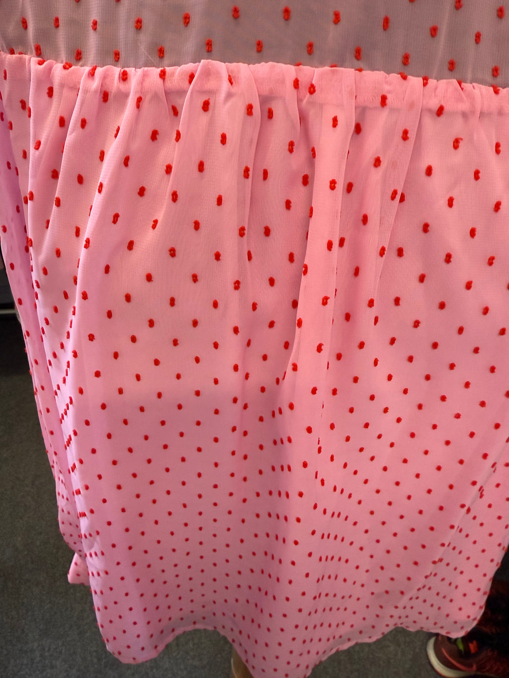 Vero Moda pink and red high neck tie cuff blouse