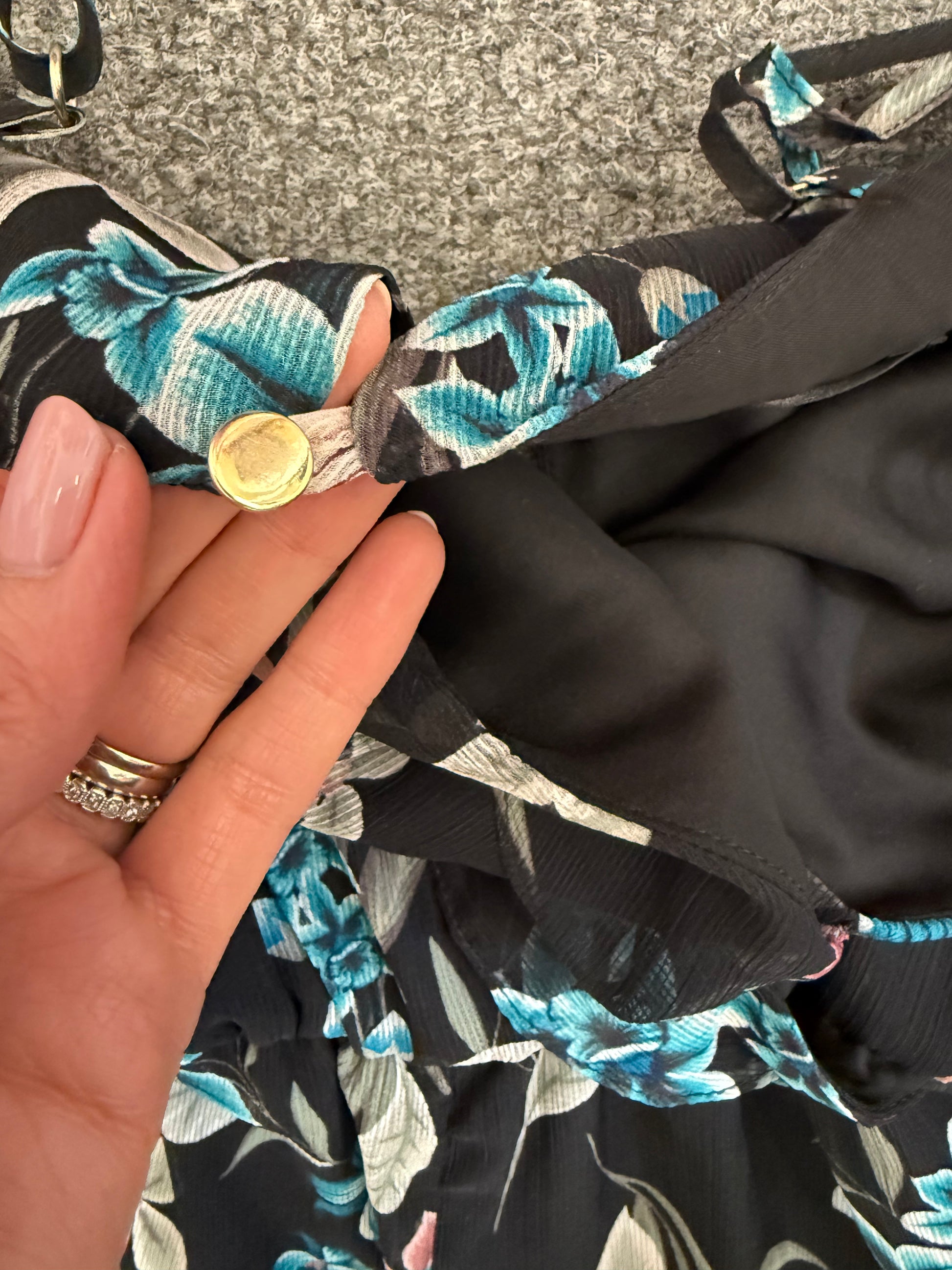 River Island floral print frill strappy jumpsuit