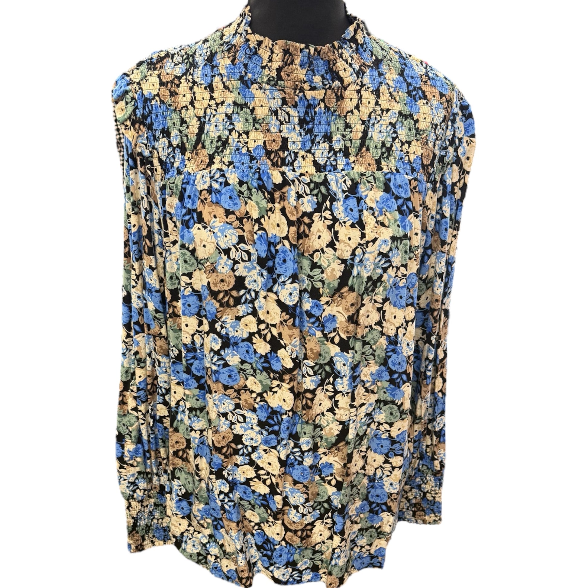 Soya Concept floral high neck long sleeve blouse