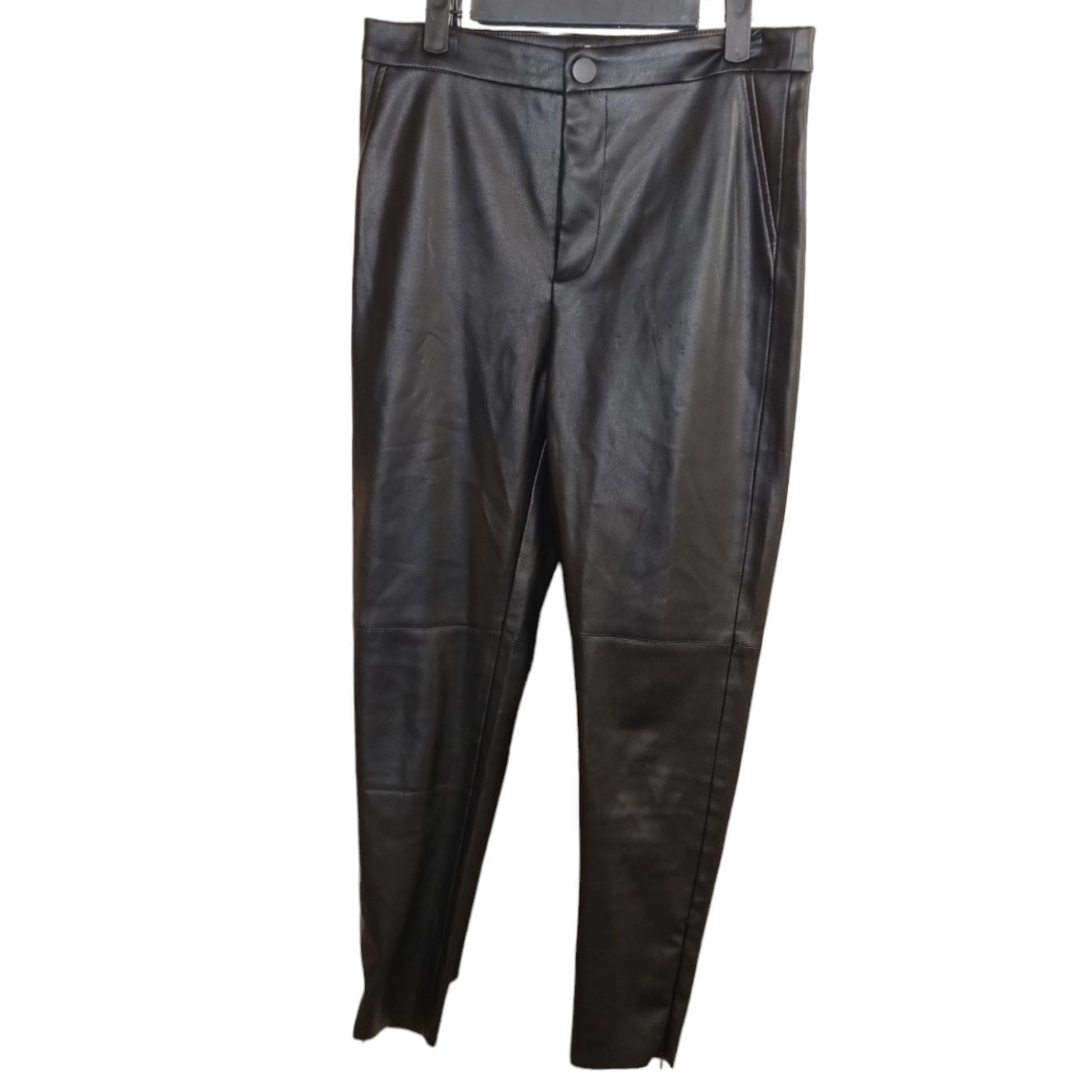 Zara Pleather Skinny Trousers with Zip Leg Fastening