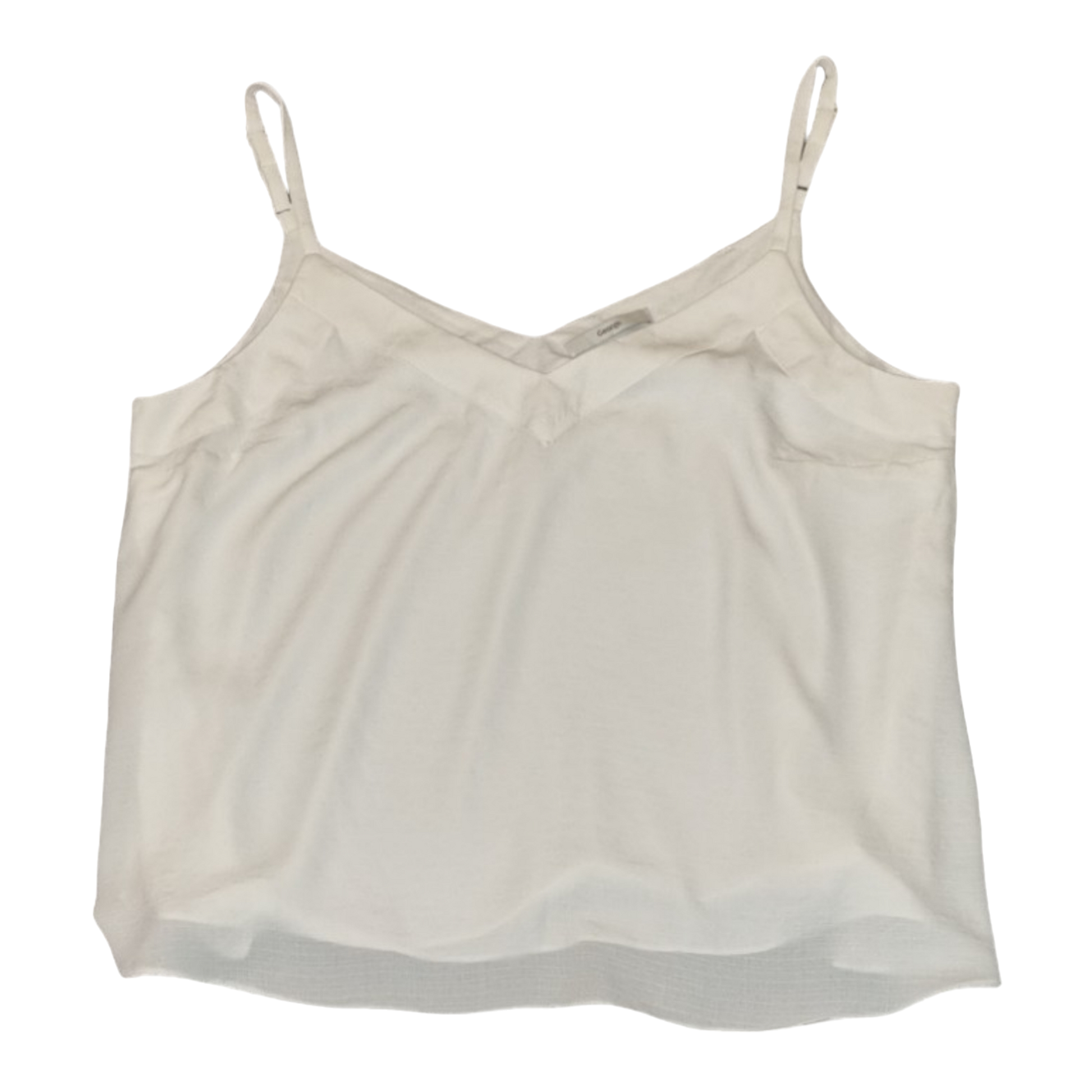 White lined vest top with adjustable straps