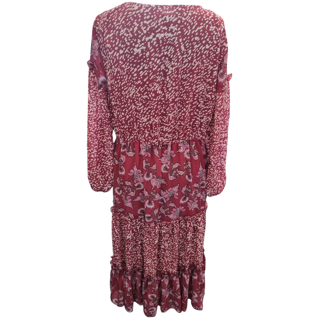 Kaleidoscope floral long sleeved tiered maxi dress