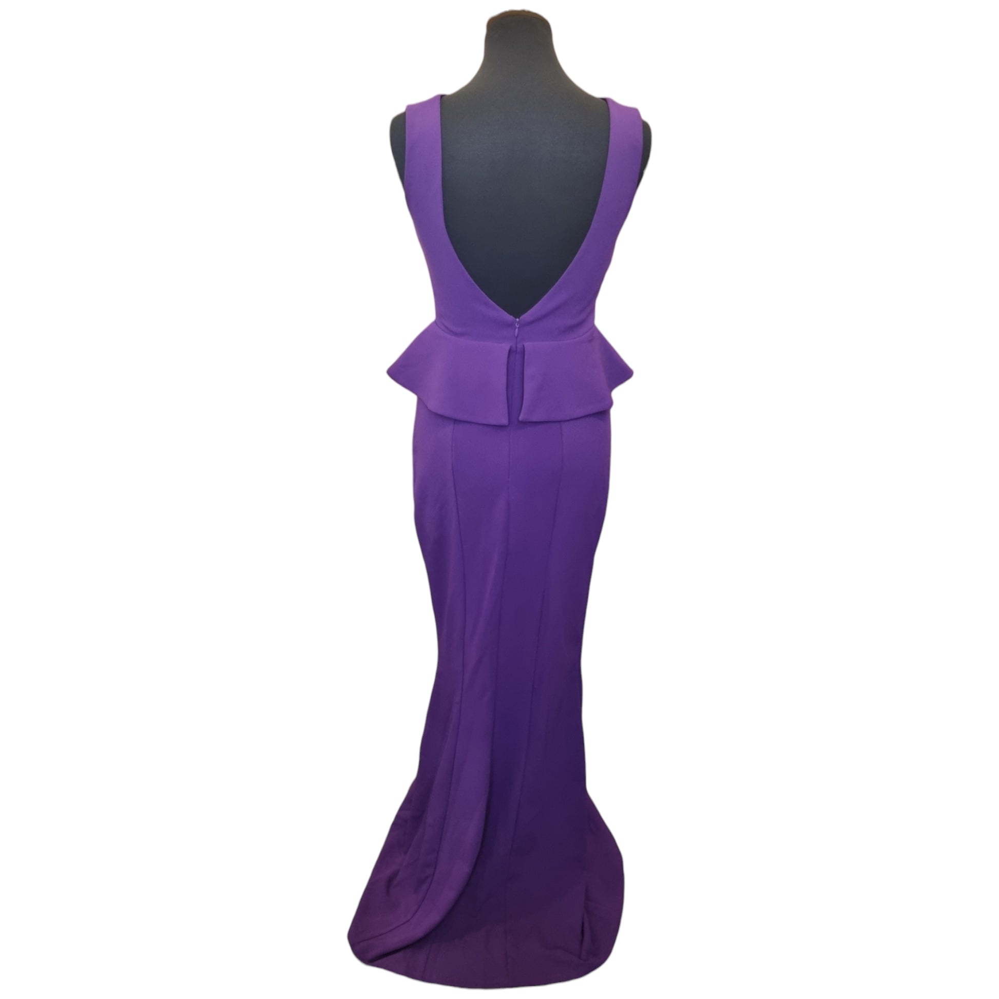 City Goddess purple silver sequin peplum evening gown (brand new with tags)