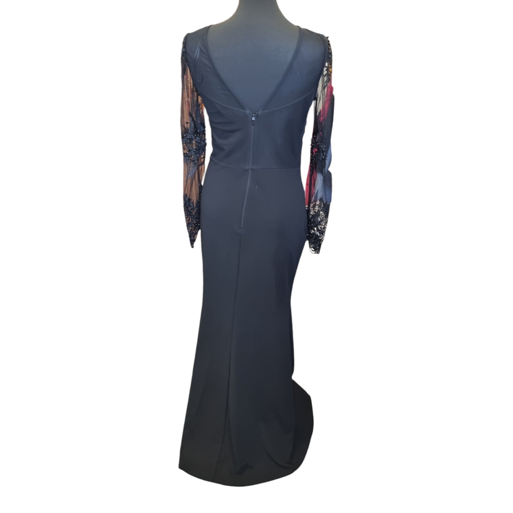 Lipsy Exclusive long sheer sleeve lace sequin & diamanté full length occasion dress (brand new with tags)