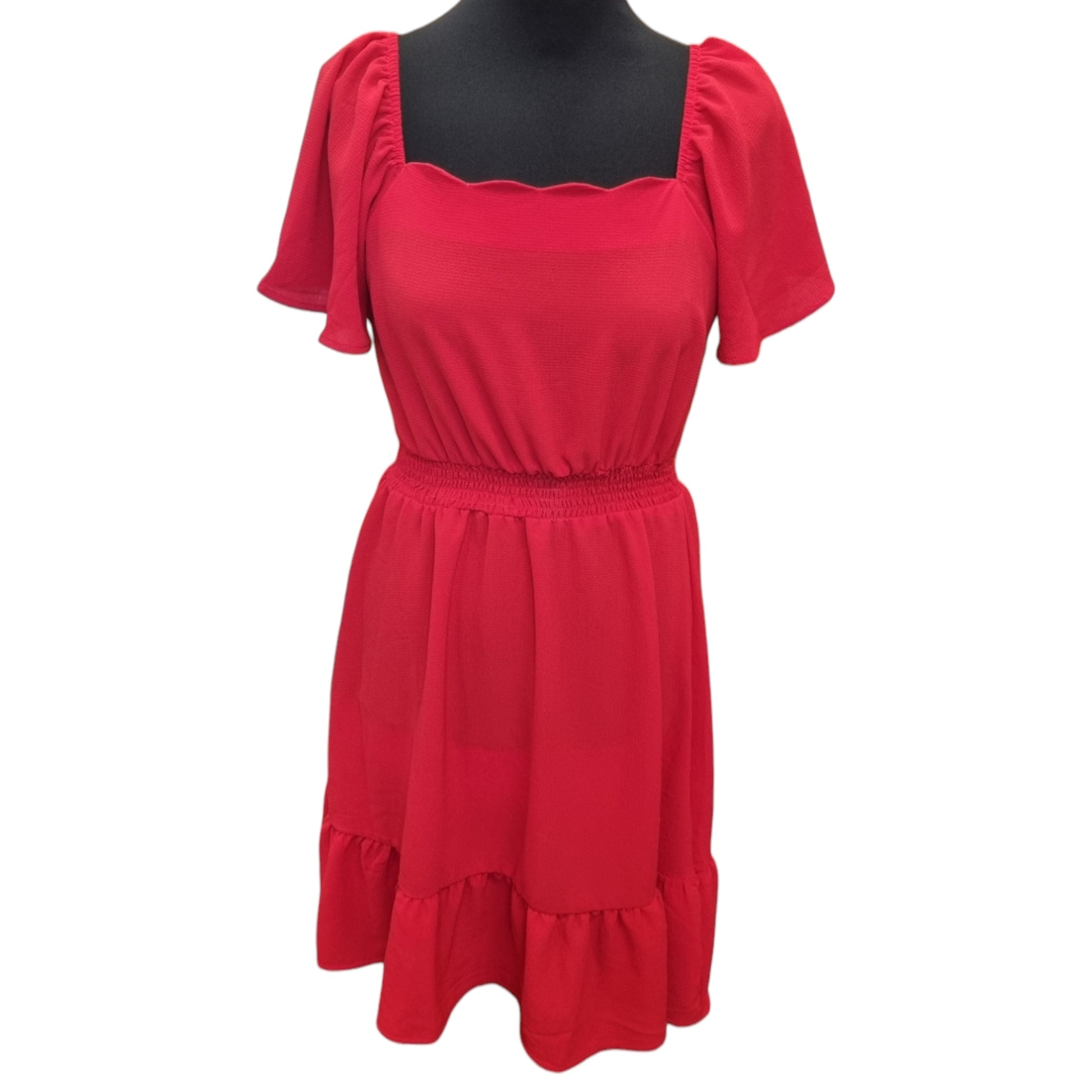 Red scollap neckline mini dress (brand new with tags)