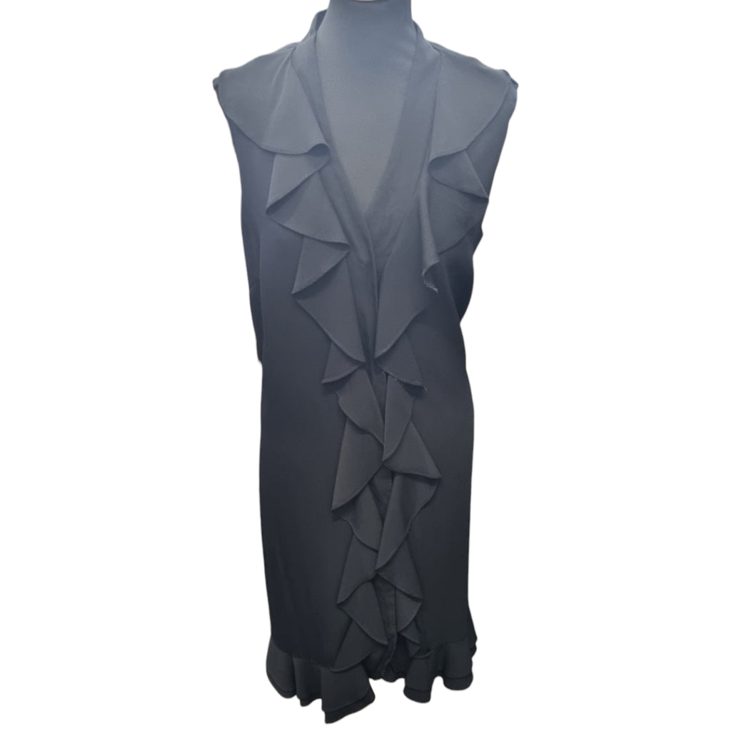 Per Una Speziale black sleeveless frill dress