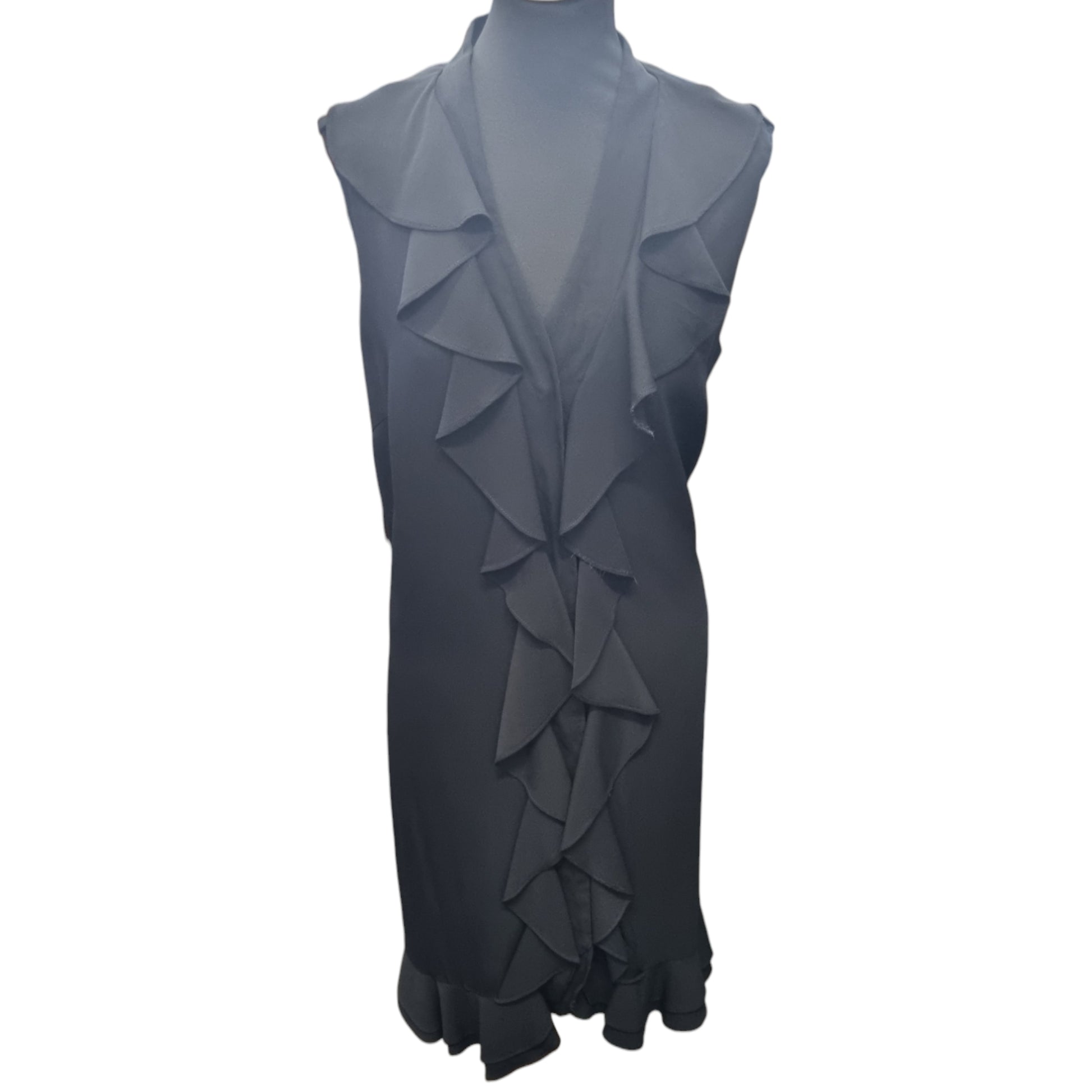 Per Una Speziale black sleeveless frill dress