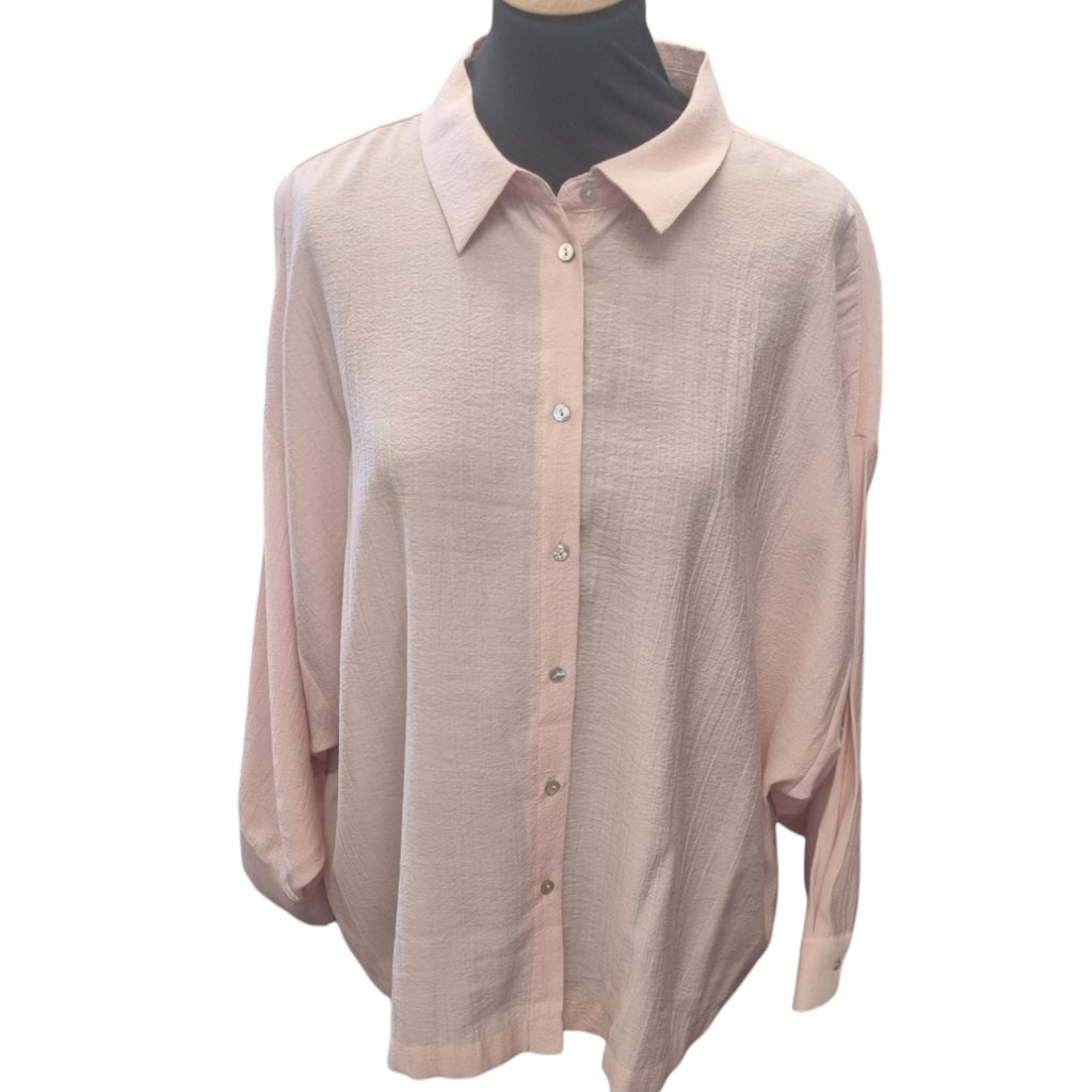 Zara pink oversize collared blouse