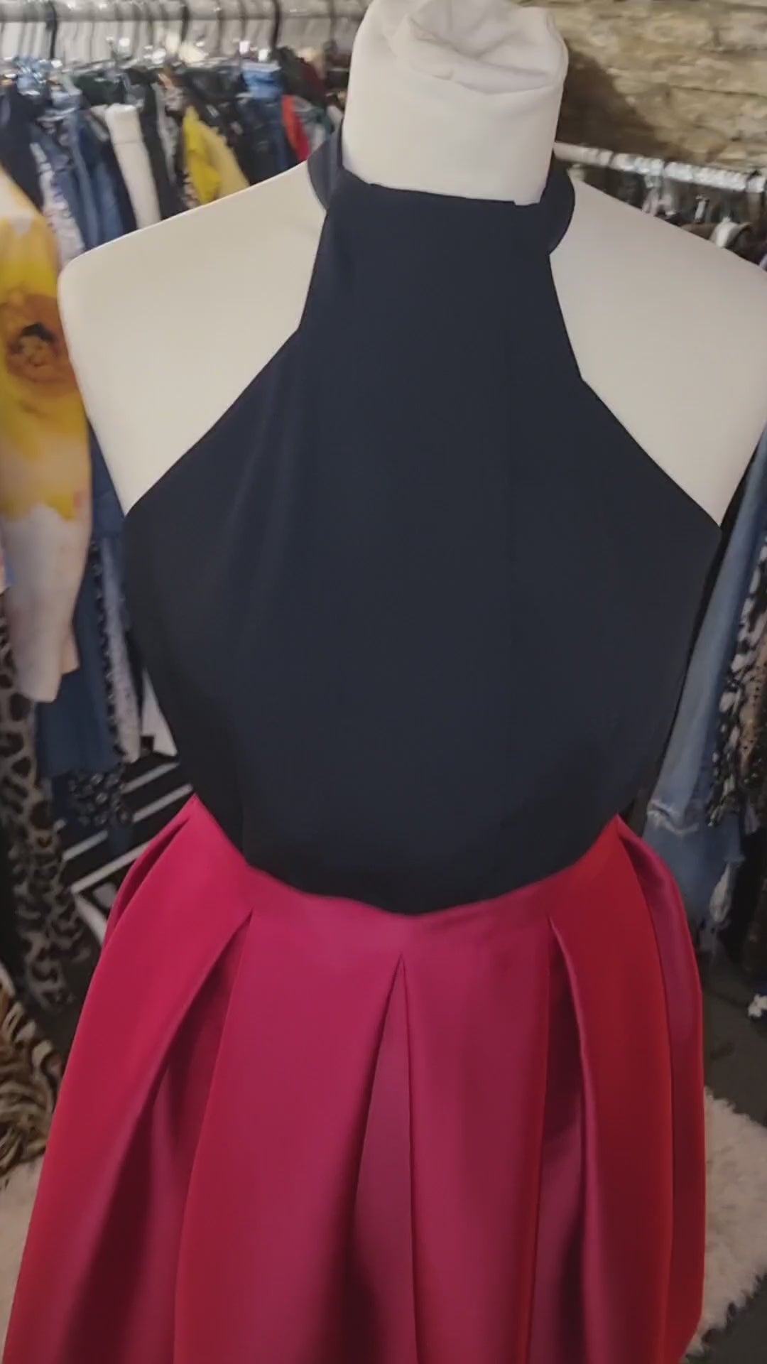 River Island high necked zip back pleated front top