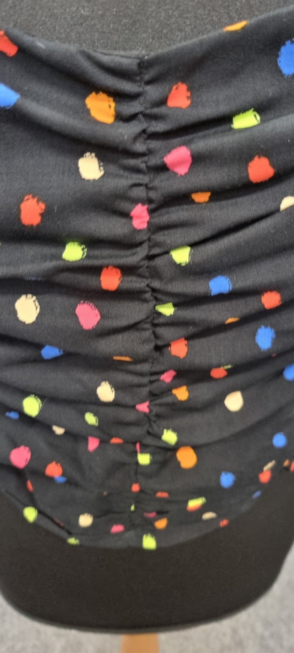 Topshop polka dot pouffe sleeve crop top