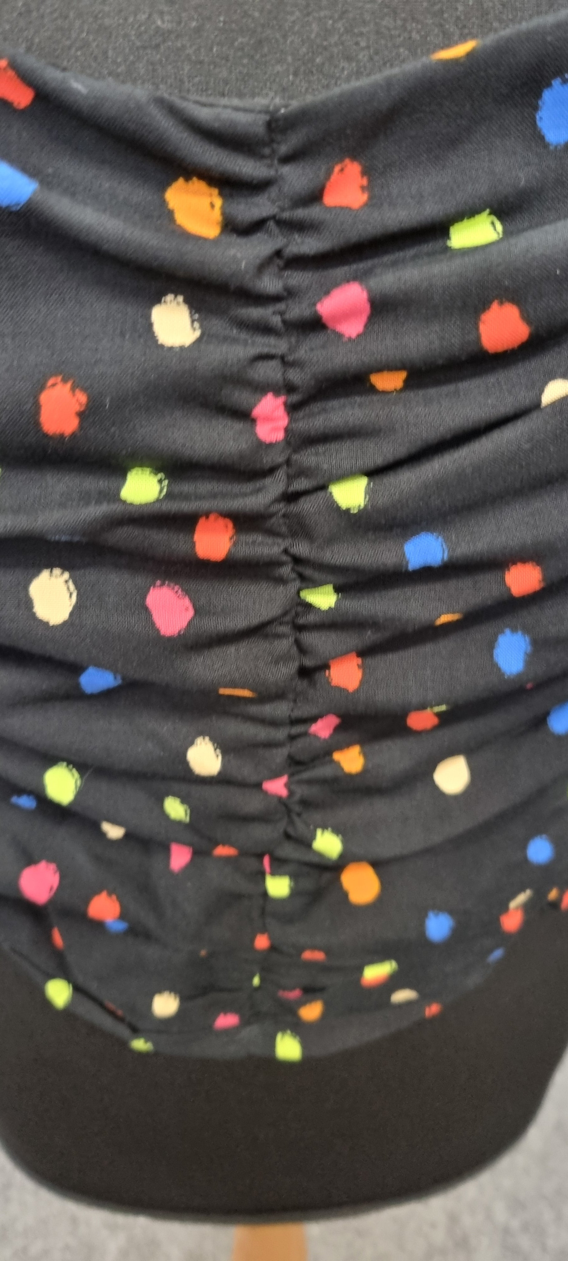 Topshop polka dot pouffe sleeve crop top