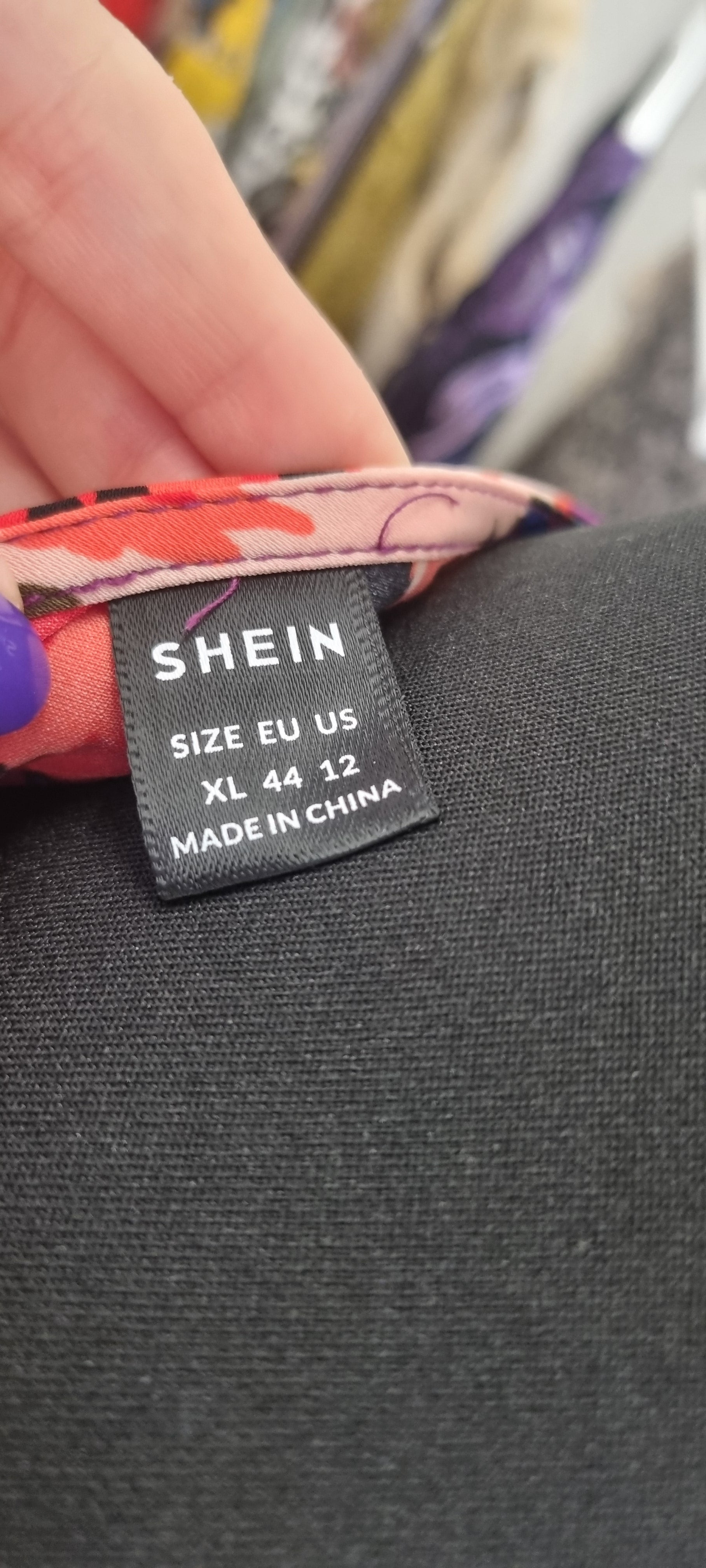 Purple patterned long sleeved maxi dress