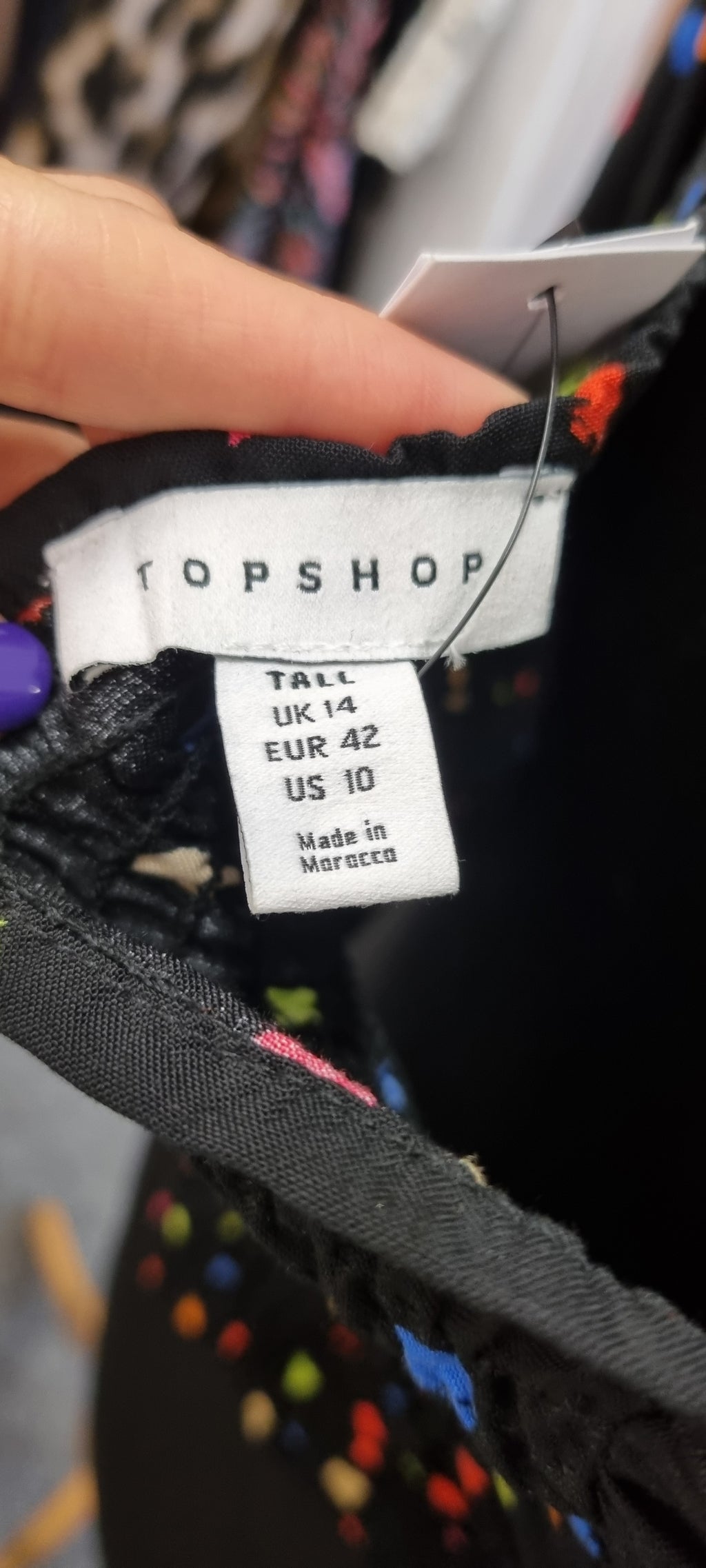 Topshop polka dot pouffe sleeve crop top